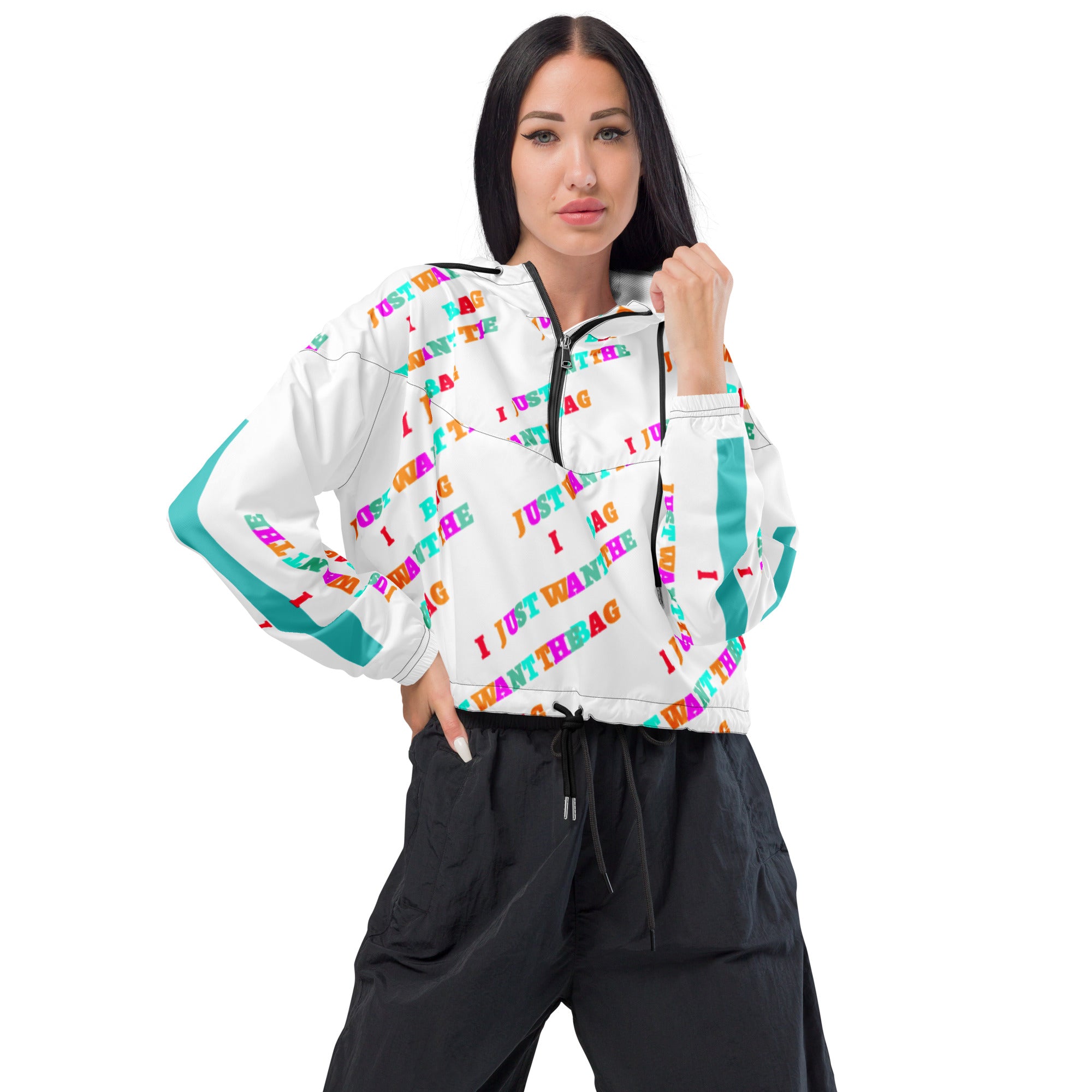 IJWTB Multicolor Women’s cropped windbreaker