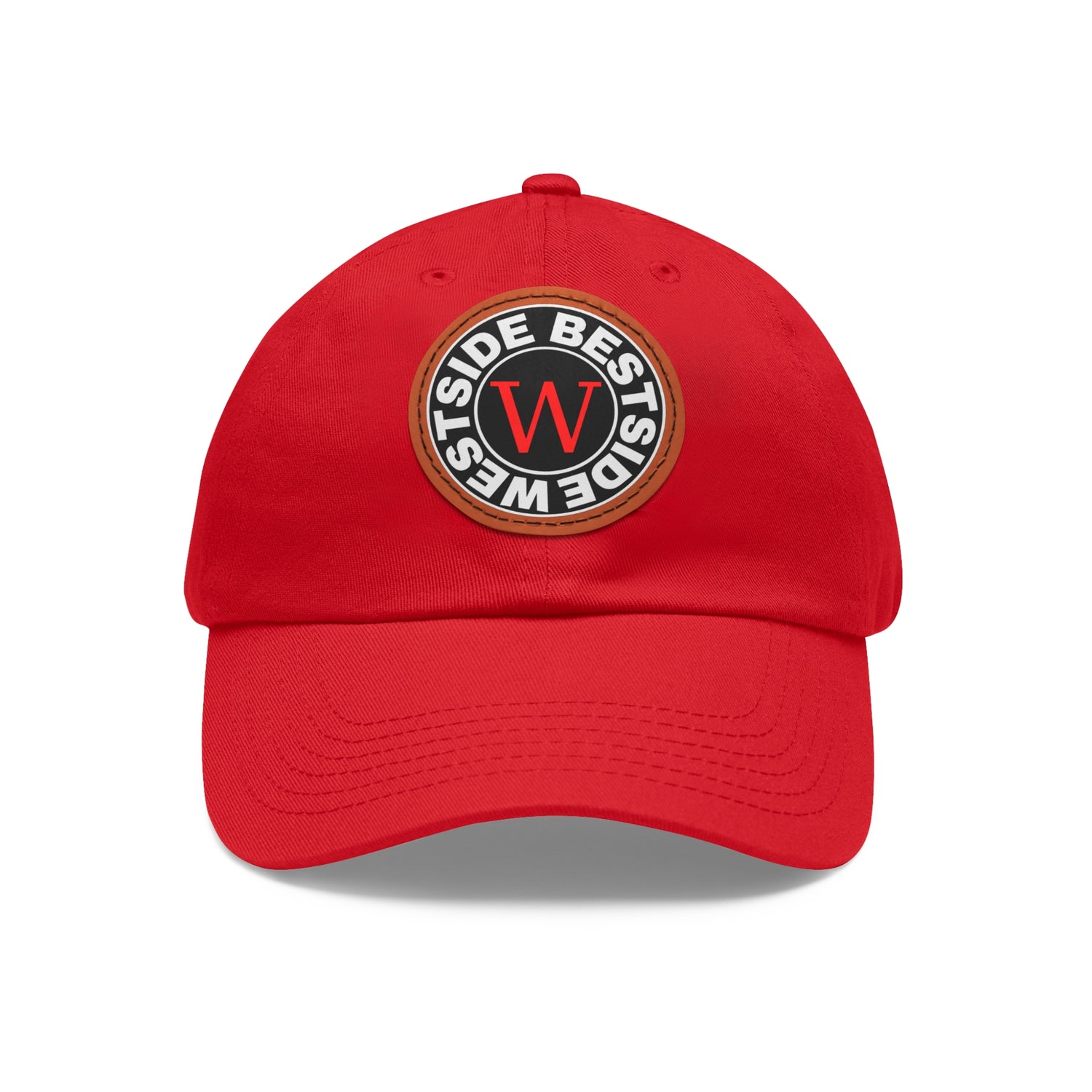 Westside Dad Hat with Leather Patch (Round)