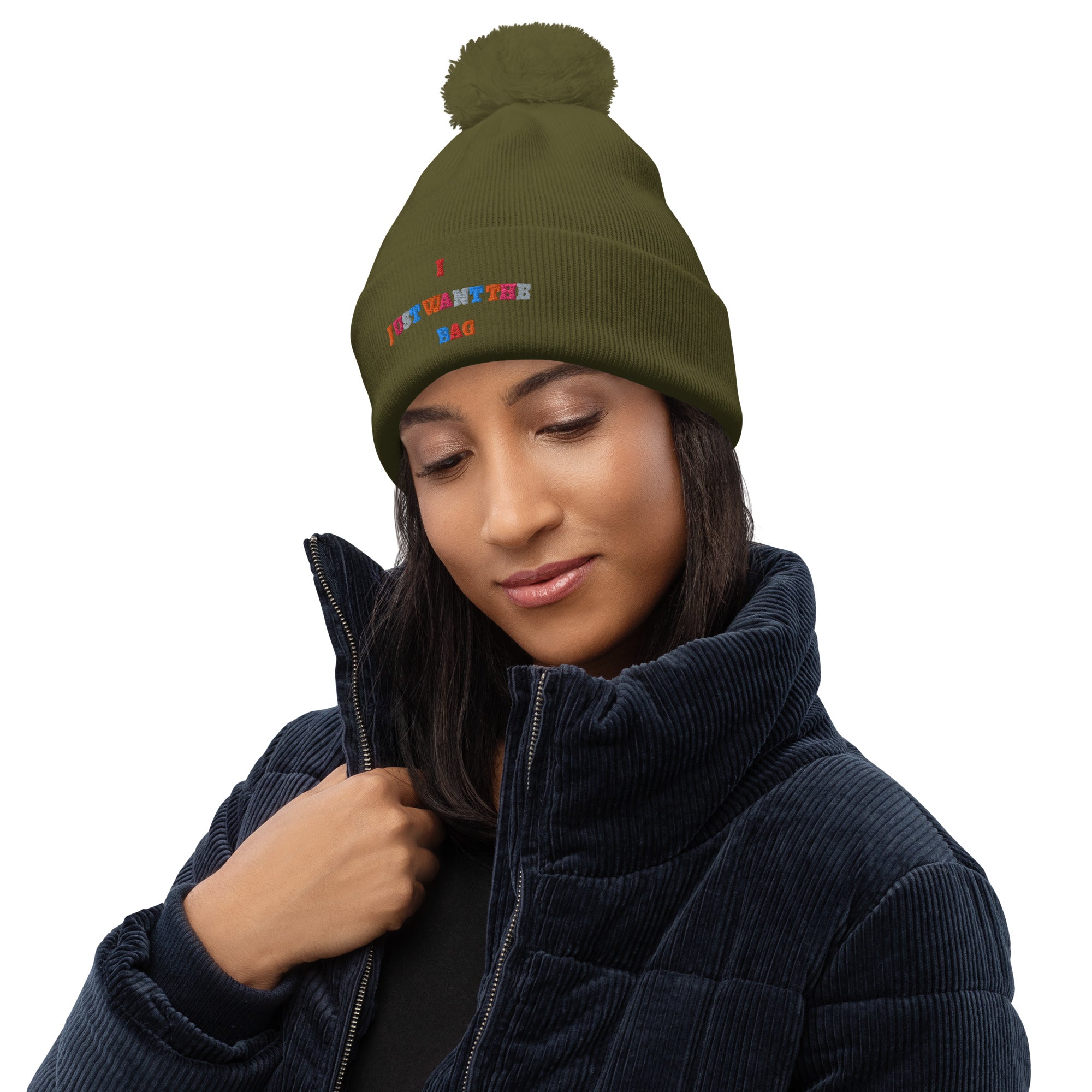 I.J.W.T.B. Multicolor Pom pom beanie